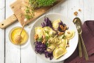 Cappalletti Bergkäse & Honig auf Rotkraut mit Walnuss Topping